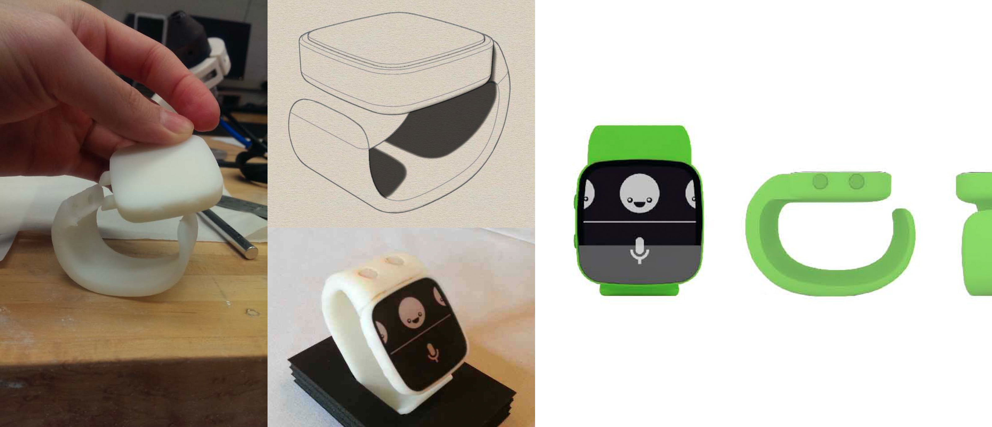 3D printed wrist watch. 3D model of wrist watch before printing.
